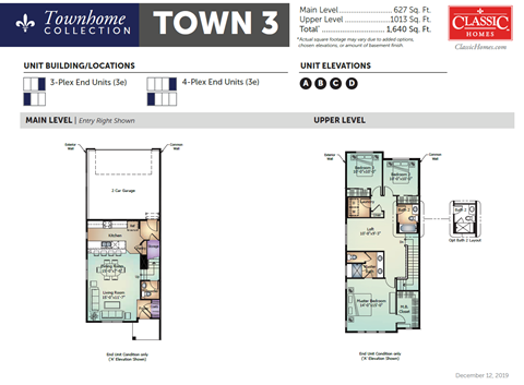 Floor plan for 3 beds, 2.5 baths, 1640 sqft
